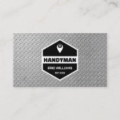Faux stamped metal texture handyman Business Card Visitekaartje (Voorkant)