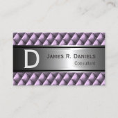 Faux Steel Paars Metal Diamond Squares Patroon Visitekaartje (Voorkant)