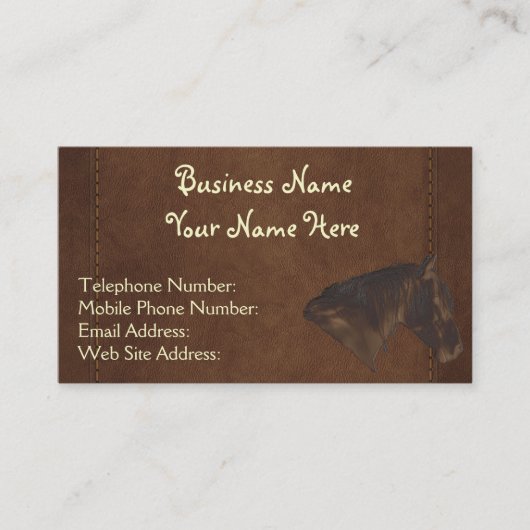 Faux Stitched Leather Wrangler, stijl XI Visitekaartje (Voorkant)