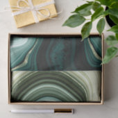 Faux Stone Abstract Green en Blue Earth Tones Tissuepapier (Geschenk)