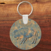 Faux Stone Bison Sleutelhanger (Voorkant)