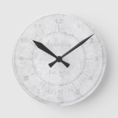 Faux Stone Marble Custom Ronde Klok (Voorkant)