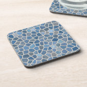 Faux Stone Mosaic, Blue, Slate, Grey Bier Onderzetter (Linkerzijde)