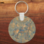 Faux Stone Wolf Art Sleutelhanger (Voorkant)