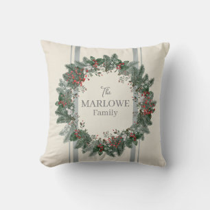 Faux striped Personilly Kerstmis Wreath Holiday Kussen
