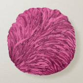 Faux struisvogel textuur effect Design-roze Rond Kussen (Voorkant)
