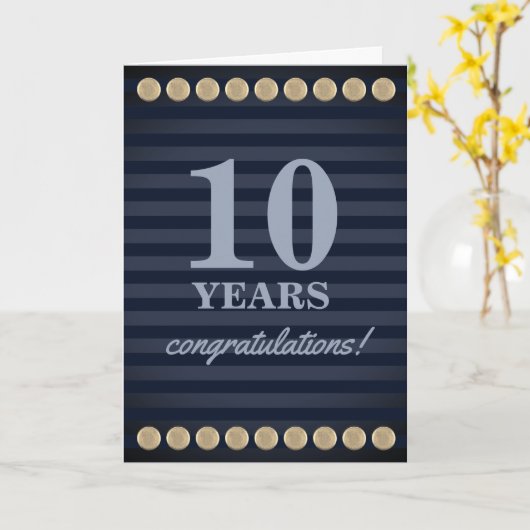Faux studs mijlpaal werknemer jubileumkaart kaart (Gele Bloem)