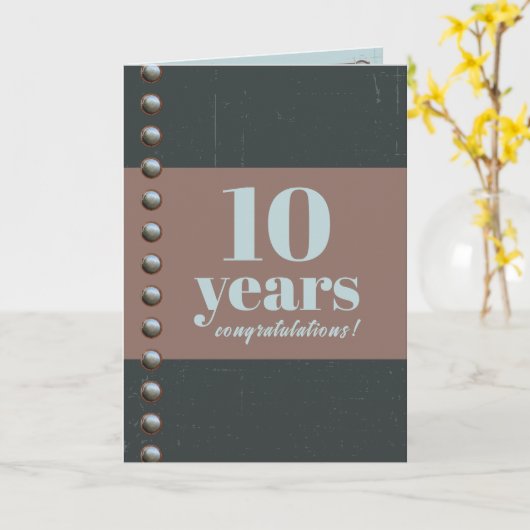 Faux studs universele werknemer jubileumkaart kaart (Gele Bloem)