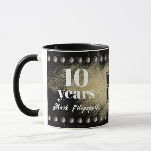 Faux studs werknemersjubileumherkenning mok (Links)