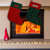 Faux Sweater Knit Custom Name  Kleine Kerstsok