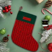 Faux Sweater Knit Custom Name  Kleine Kerstsok