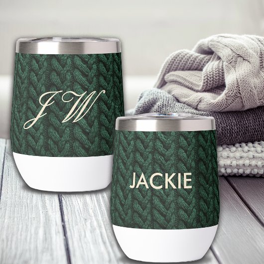 Faux Sweater Knit Custom Name & Monogram