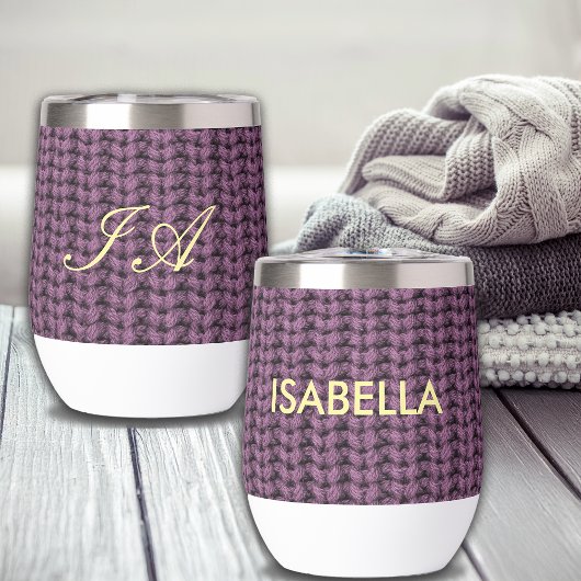 Faux Sweater Knit Custom Name & Monogram