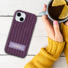 Faux Sweater Knit Custom Name Phone Cover