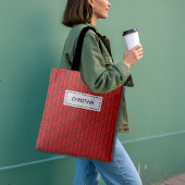 Faux Sweater Knit Custom Name & Quote Tote Bag