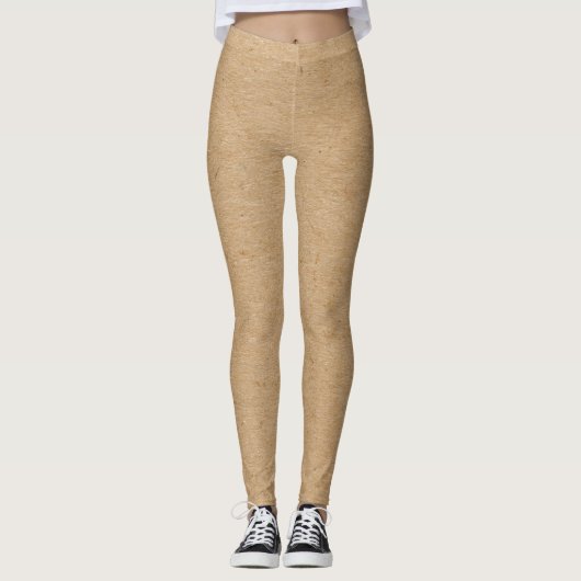Faux Tan Cork Pattern Leggings (Voorkant)