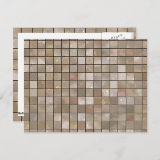 Faux Tan Floor Tegel Afbeelding Briefkaart (Voorkant / Achterkant)