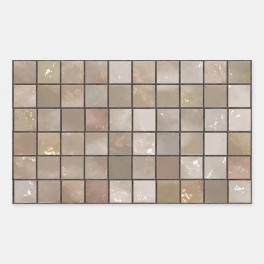 Faux Tan Floor Tegel Afbeelding Rechthoekige Sticker (Voorkant)
