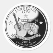 Faux Tennessee State Quarter Ronde Sticker (Voorkant)
