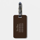 Faux Texture Brown Burlap Monogram Bag Bagagelabel (Achterkant verticaal)