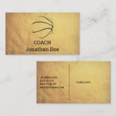 Faux Textured Gold Basketball Coach Visitekaartje (Voorkant / Achterkant)
