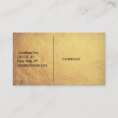 Faux Textured Gold Football Coach Visitekaartje (Achterkant)