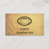 Faux Textured Gold Football Coach Visitekaartje (Voorkant)