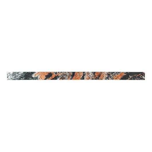 Faux Tiger Pattern Print Ribbon Satijnen Lint (Voorkant)