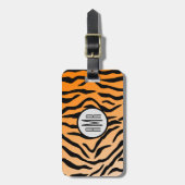 Faux Tiger Print Monogram Bagagelabel (Voorkant verticaal)