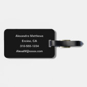 Faux Tiger Print Monogram Bagagelabel (Achterkant horizontaal)