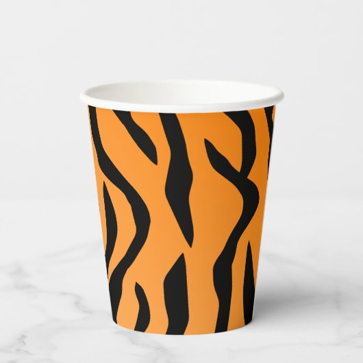 Faux Tiger Print Paper Cup Papieren Bekers (Achterkant)