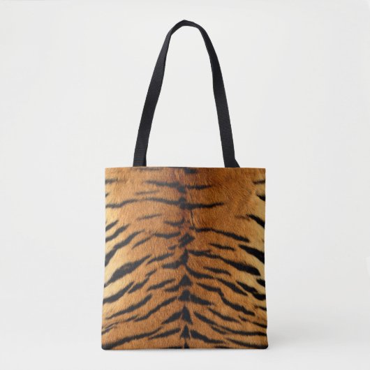 Faux tijger vacht overal print canvas tas (Voorkant)