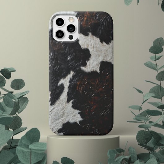 Faux Tooled Leather Koe Spotted Hide fur Case-Mate iPhone Case