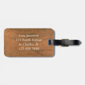 Faux Tooled lether Horse Saddle Bagagelabel (Achterkant horizontaal)