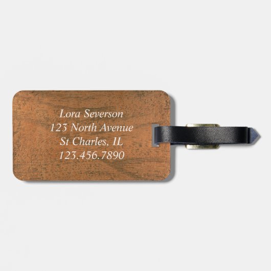 Faux Tooled lether Horse Saddle Bagagelabel (Achterkant horizontaal)