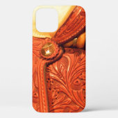 Faux Tooled lether Horse Saddle Case-Mate iPhone Case (Achterkant)