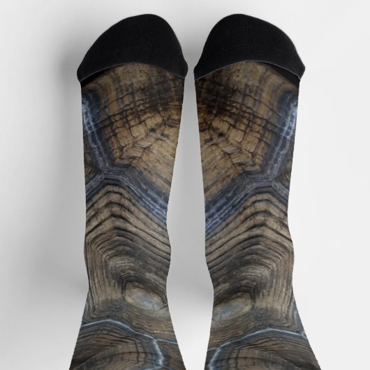 Faux TortoiseShell Fotografisch Grijs en Bruin Sokken (Top)