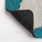 Faux Turquoise Leather Koe Spotted Hide fur Muismat (Hoek)