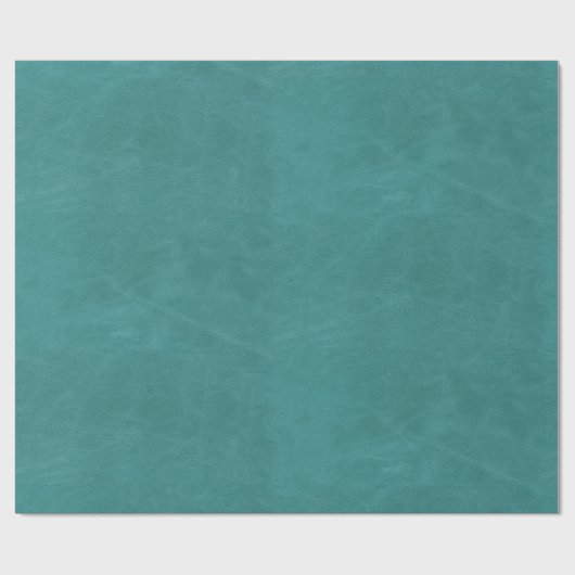 Faux Turquoise Leather Texture Cadeaupapier (Vlak)