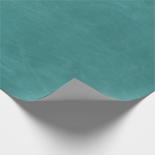 Faux Turquoise Leather Texture Cadeaupapier (Hoek)