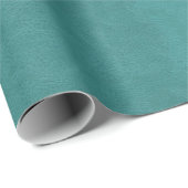 Faux Turquoise Leather Texture Cadeaupapier (Rol Hoek)