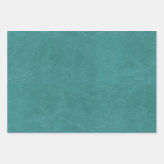 Faux Turquoise Leather Texture Inpakpapier Vel (Voorkant)