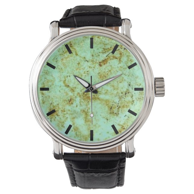 Faux Turquoise steen gezicht horloge (Voorkant)