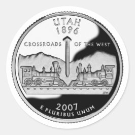 Faux Utah State Quarter Ronde Sticker