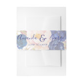 Faux Vellum Blue Floral Elegant Script Weddenschap Uitnodigingen Wikkel (Voorkant Voorbeeld)