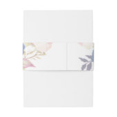 Faux Vellum Blue Floral Elegant Script Weddenschap Uitnodigingen Wikkel (Achterkant Voorbeeld)