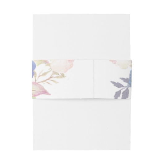 Faux Vellum Blue Floral Elegant Script Weddenschap Uitnodigingen Wikkel (Achterkant Voorbeeld)