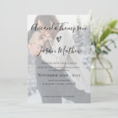 Faux Vellum Effect | 2 Sided Foto | Weddenschap Kaart (Staand voorkant)
