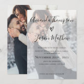 Faux Vellum Effect | 2 Sided Foto | Weddenschap Kaart (Voorkant / Achterkant)