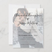 Faux Vellum Effect | 2 Sided Foto | Weddenschap Kaart (Voorkant)